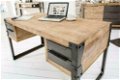 Bureau Simple 135cm Acacia, Teak-hout grijs - 0 - Thumbnail