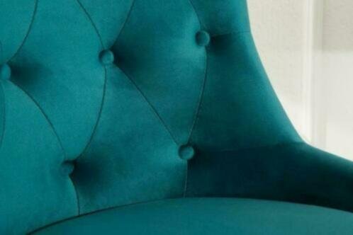 Bureaustoel Victorian armleuning turquoise - 4