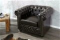 Fauteuil Chesterfield donkere koffie met klinknagels - 0 - Thumbnail