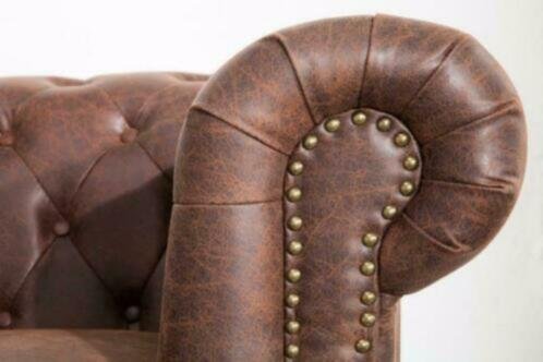 Fauteuil Chesterfield vintage bruin - 4