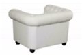 Fauteuil Chesterfield wit mat met klinknagels - 3 - Thumbnail