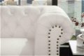 Fauteuil Chesterfield wit mat met klinknagels - 4 - Thumbnail