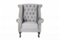 Fauteuil Chesterfield zilvergrijs fluweel - 4 - Thumbnail