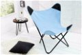 Fauteuil Vlinder blauw linnen - 0 - Thumbnail