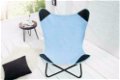 Fauteuil Vlinder blauw linnen - 1 - Thumbnail