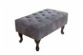 Hocker Chesterfield grijs vintage - 4 - Thumbnail