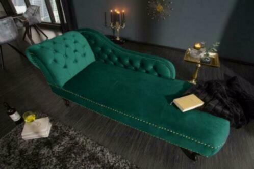 Loungebank Chesterfield smaragdgroen fluweel - 2