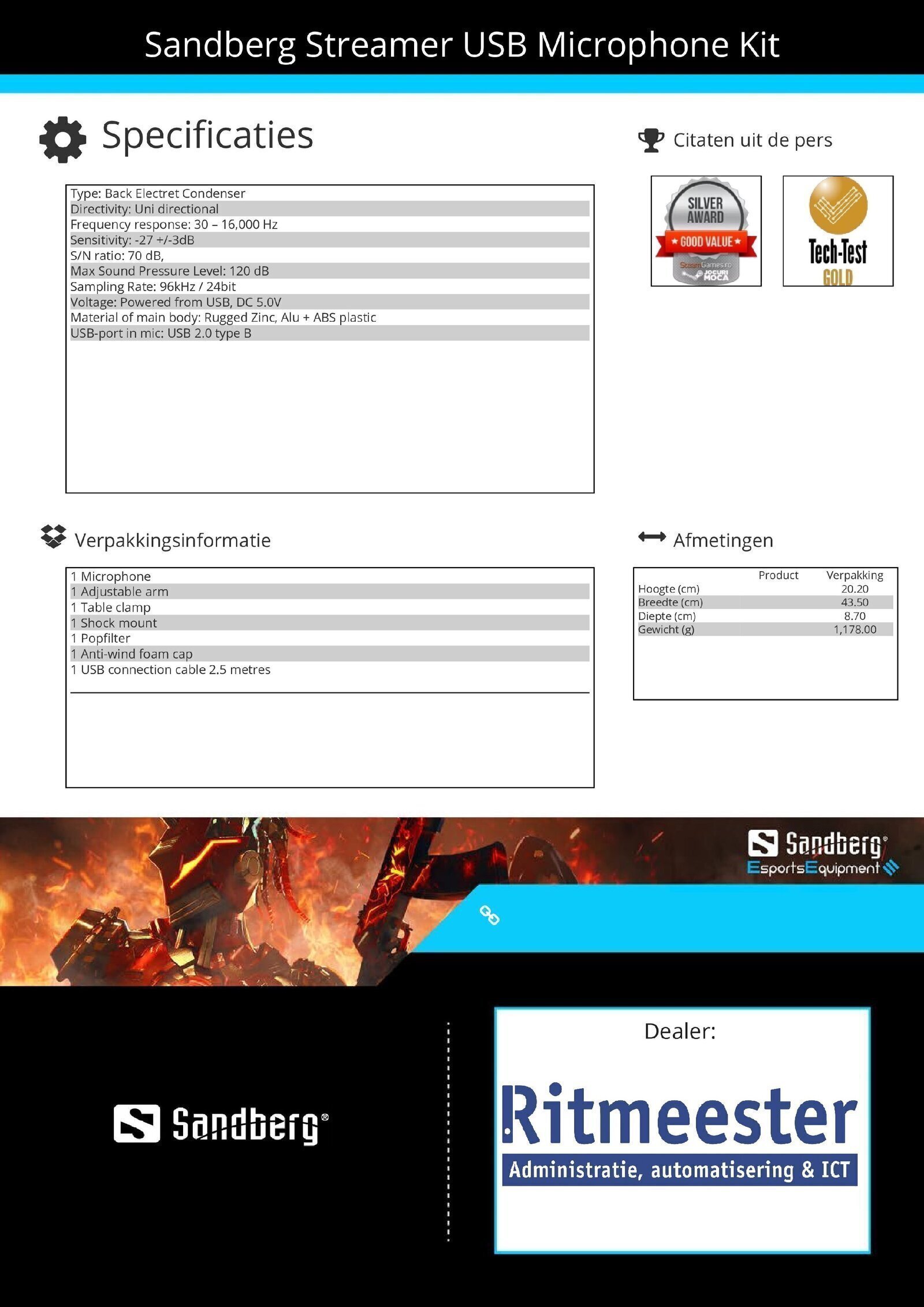 Streamer USB Microphone Kit streamen of produceren met optimale geluidskwaliteit - Afbeelding 3