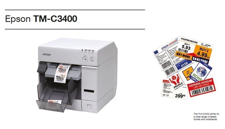 Epson ColorWorks C3400 Desktopprinter voor kleurenetiketten - Afbeelding 3