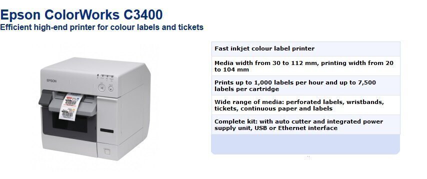 Epson ColorWorks C3400 Desktopprinter voor kleurenetiketten - Afbeelding 7