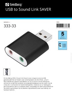 USB to Sound Link SAVER compacte externe USB-geluidskaart met connectors voor speakers, microfoon