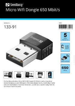 Micro Wifi Dongle 650 Mbit/s draadloze netwerktoegang
