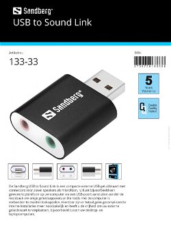 USB to Sound Link compacte externe USB-geluidskaart met connectors voor zowel speakers als microfoon