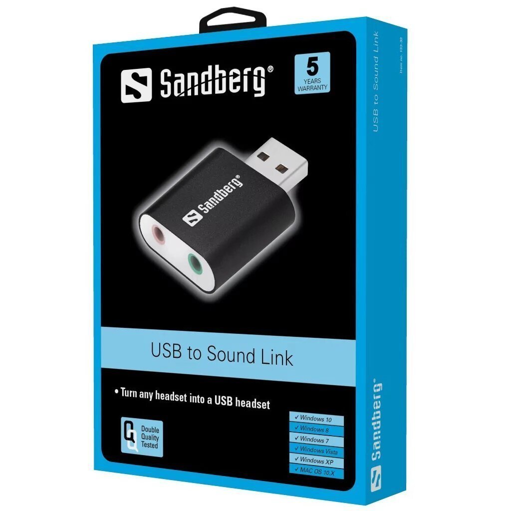USB to Sound Link compacte externe USB-geluidskaart met connectors voor zowel speakers als microfoon - Afbeelding 4