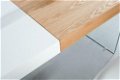 Eettafel Buenos Aires 160-200cm wit glas Oak-hout - 3 - Thumbnail