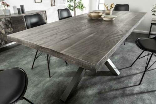 Eettafel Chicago 180 cm grijs Acacia-hout - 0