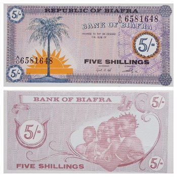 Biafra 5 Shillings nd.(1968) P-1 UNC - 0