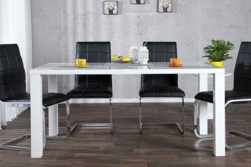 Eettafel Lucente hoogglans wit 140cm - 1