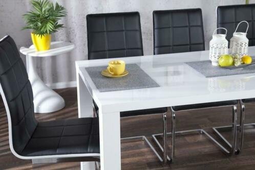 Eettafel Lucente hoogglans wit 140cm - 3