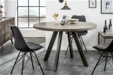 Eettafel Nairobi 120cm rond grijs Mango-hout