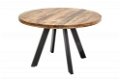 Eettafel Nairobi 120cm ronde natuurlijke Mango-hout - 4 - Thumbnail