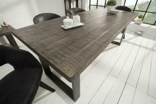 Eettafel Nairobi 160cm grijs Mango-hout - 1