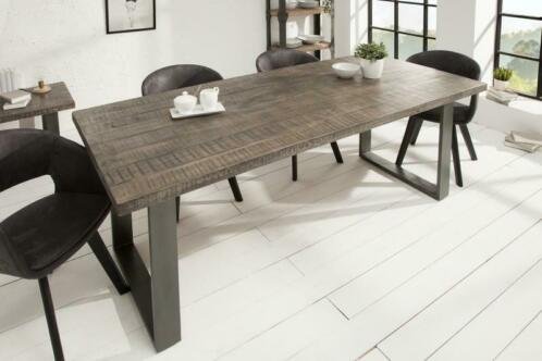 Eettafel Nairobi 200cm grijs Mango-hout - 0