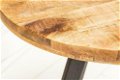 Eettafel Nairobi 80cm ronde natuurlijke Mango-hout - 2 - Thumbnail