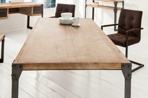 Tafel Industrial Acacia-hout 160cm Teak-hout grijs - 2