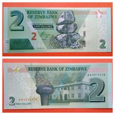 Zimbabwe 2 Dollars p-new 2019 UNC