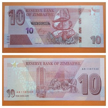 Zimbabwe 10 Dollars 2020 P-NEW Unc - 0