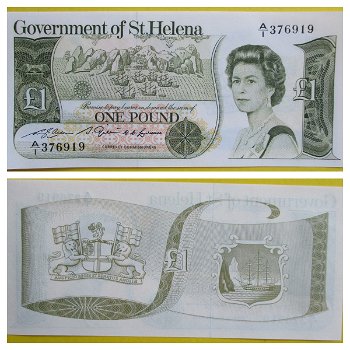 Sint Helena 1 Pound P 9 ND (1981) UNC S/N A1369618 - 0