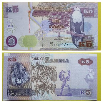 Zambia 5 kwacha 2012 P-50a UNC - 0