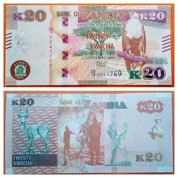 Zambia 20 Kwacha P-59b 2018 UNC - 0