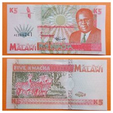 Malawi 5 Kwacha 1995 P-30 UNC