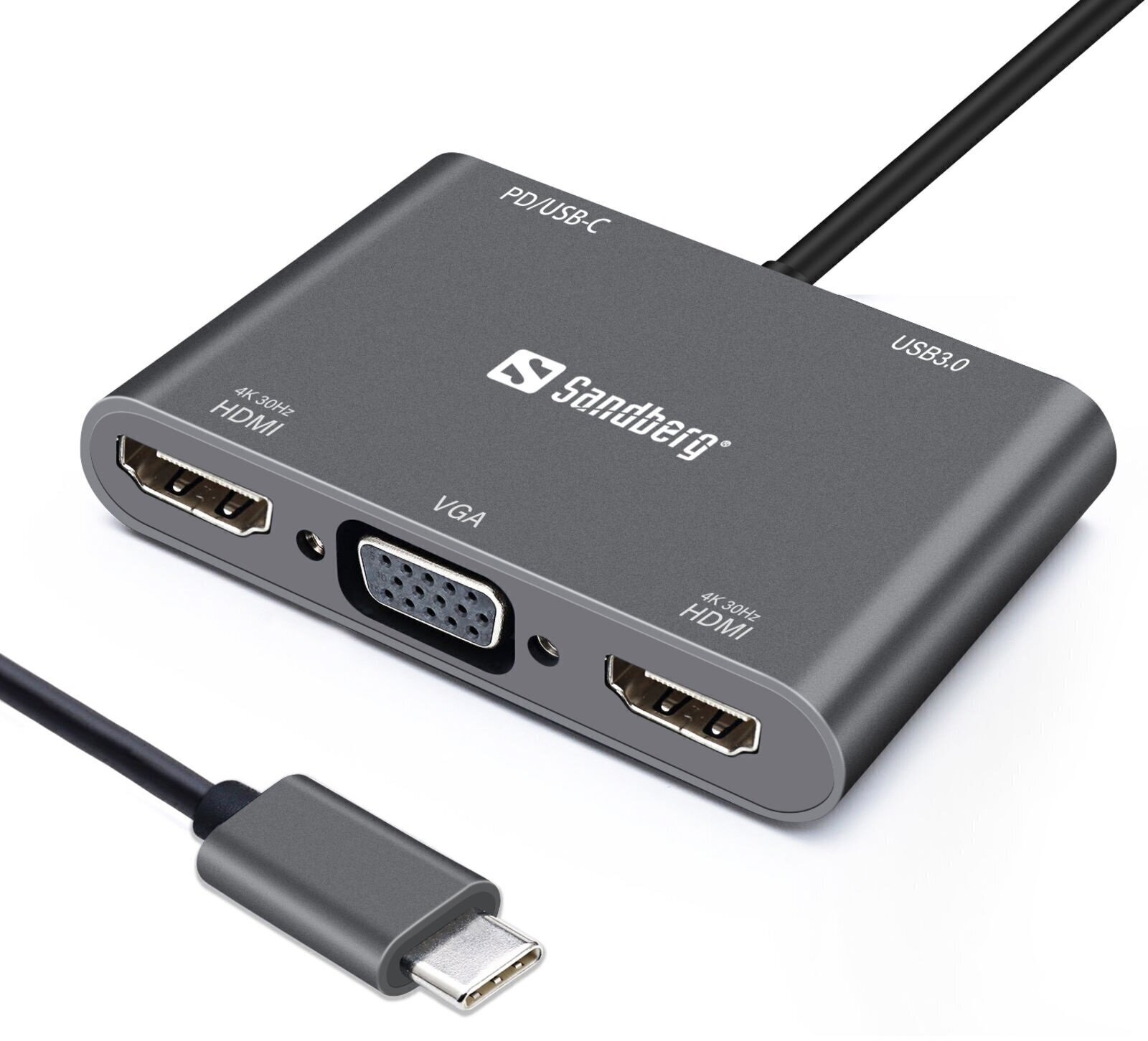 USB-C Dock 2x HDMI + 1xVGA + USB + PD - Afbeelding 4