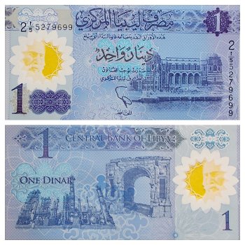 Libya 1 Dinar p-new 2019 Commemorative UNC Polymer 255279699 - 0