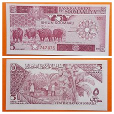 Somalia 5 Shillings 1986 P-31b UNC  