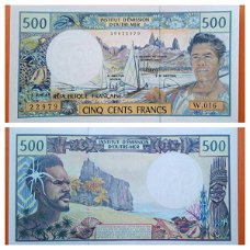 French Pacific Territories 500 Francs P-1h 2009 UNC 