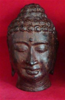 Prachtig Boeddha hoofdje van brons - 0