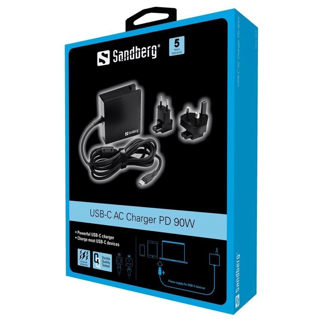 USB-C PD AC-Charger 90W EU + UK oplader laptop, tablet of mobiele telefoon - Afbeelding 4