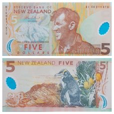 New Zealand 5 Dollars 2006 P-185b Unc sn B106211970