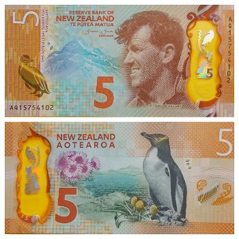 New Zealand 5 Dollars p-191 2015 UNC B015277858 - 0