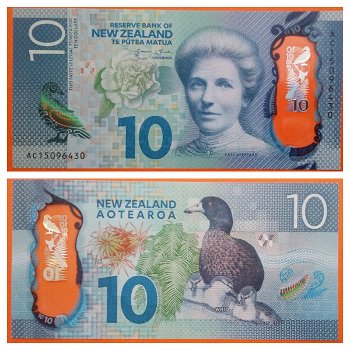 New Zealand 10 Dollars 2015 P-192 UNC S_N AC15096430 - 0