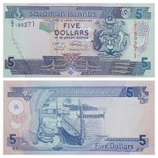 Solomon Islands 5 Dollars (2004-2018) P-26 sign 3 SN C5607108 UNC