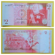 Tonga 2 Pa anga P 38 New Signature (2014) Unc  S/N  B613377