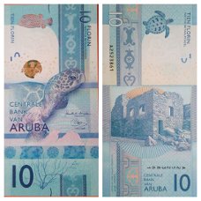 Aruba 10 Florin p-new 2019 UNC S/N A2523861 