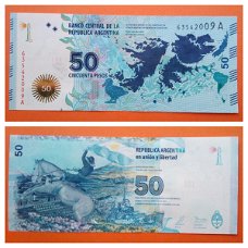 Argentinie 50 Pesos 2015 P-362 UNC