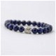Lapis Lazuli armband met zilverkleurige Boeddhakraal - 0 - Thumbnail