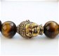 Armband van Tijgeroog met goudkleurige Boeddha-kraal - 1 - Thumbnail